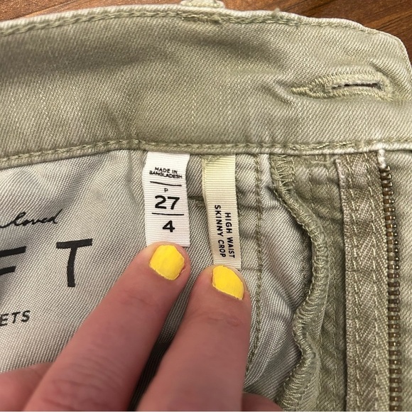 LOFT High Waist Skinny Crop Jeans Olive Green Size 4/27 - Picture 5 of 9